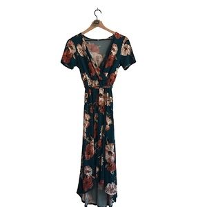 Pinkblush Maternity Midi Dress Size Medium Floral Print